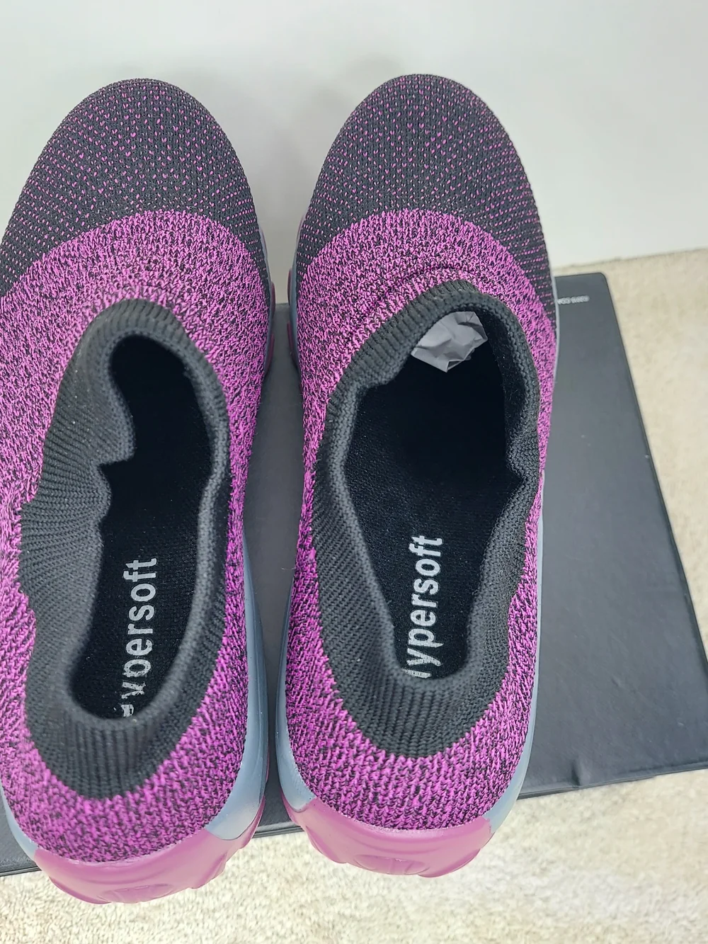 Hypetsoft Slip-On Knit Athleisure Lightweight Sock Sneakers Womens Size 5 Office